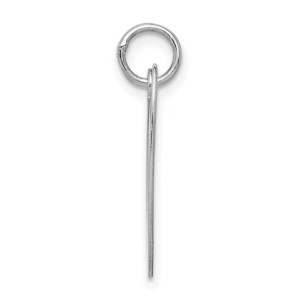 Sterling Silver, Ella Collection, LG Fancy Script Initial V Pendant - Picture 2 of 5